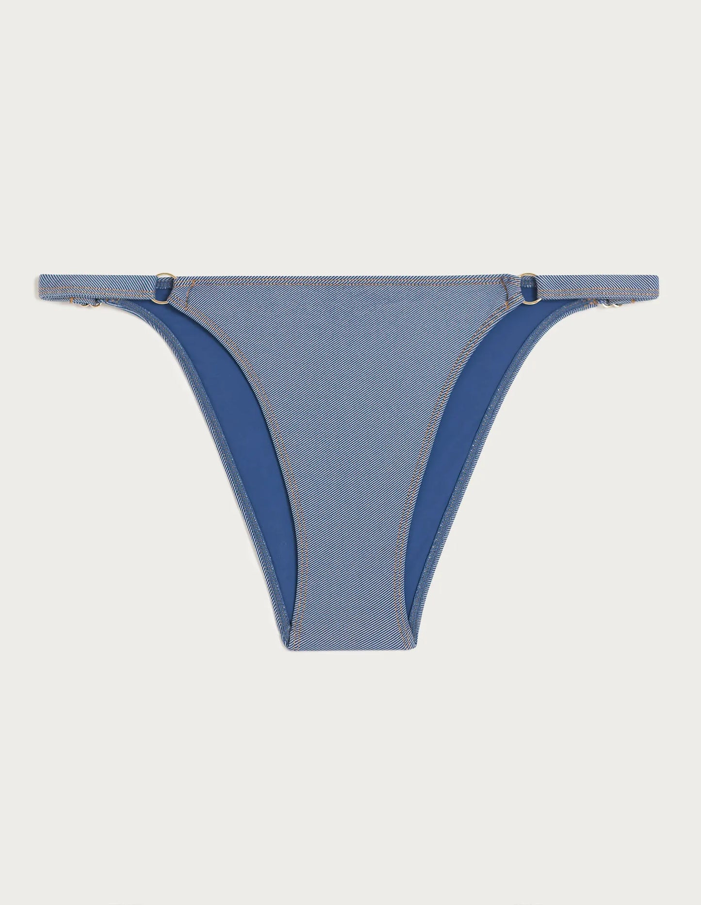 Adjustable bikini thong - Denim