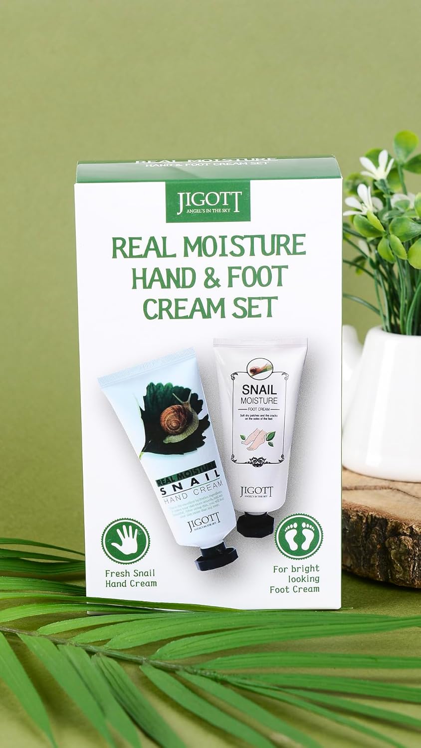 Jigott Snail Real Moisture Hand & Foot Cream Set