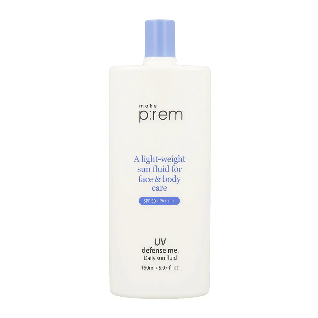 Make P:rem UV Defense Me Daily Sun Fluid SPF50+ PA++++ nga BASSKO për mbrojtje të lëkurës nga dielli dhe ndjesi të lehtë freskuese