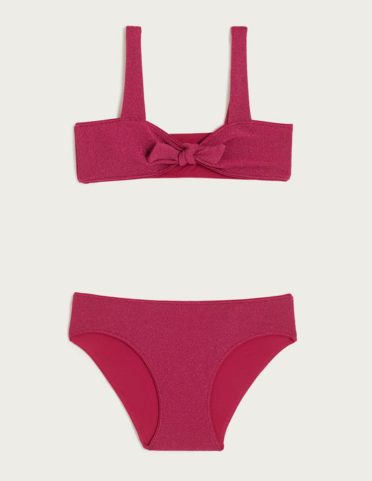 Girls's Bandeau bikini+briefs - Bright