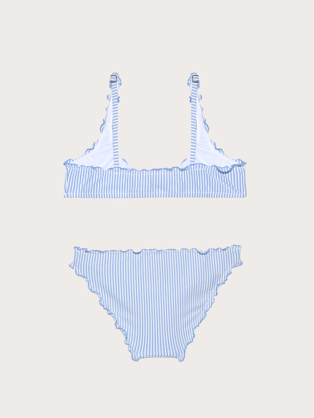 Seersucker - Bikini me reçipeta dhe mbathje për vajza