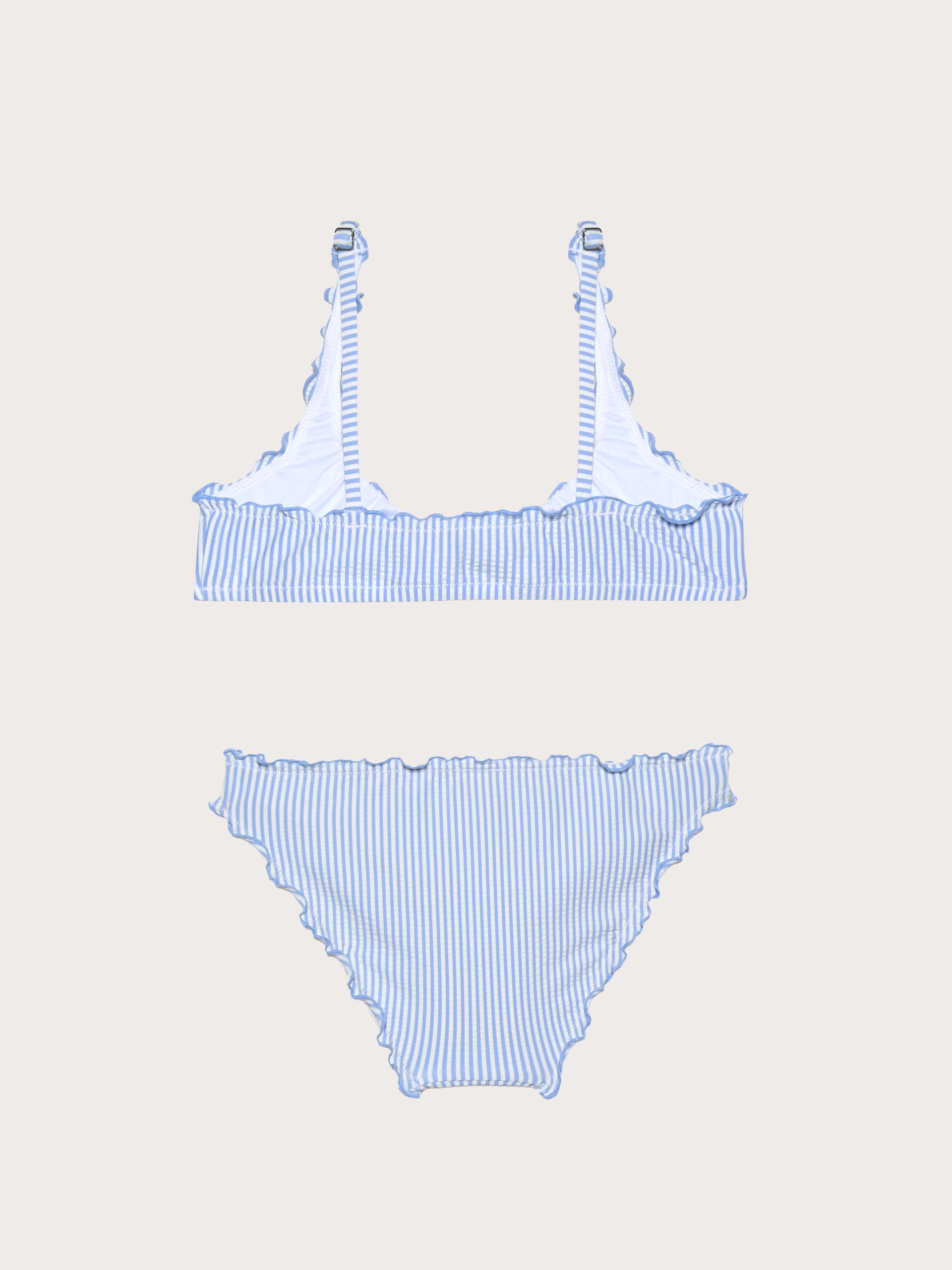 Seersucker - Bikini me reçipeta dhe mbathje për vajza