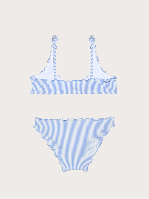 Seersucker - Bikini me reçipeta dhe mbathje për vajza