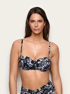 recipeta plazhi nme lule tropikale bardh e zi per femra yamamay iconic bandeau me mbushje kupa