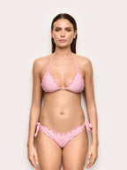 Seersucker - Mbathje bikini me lidhëse anësore për femra