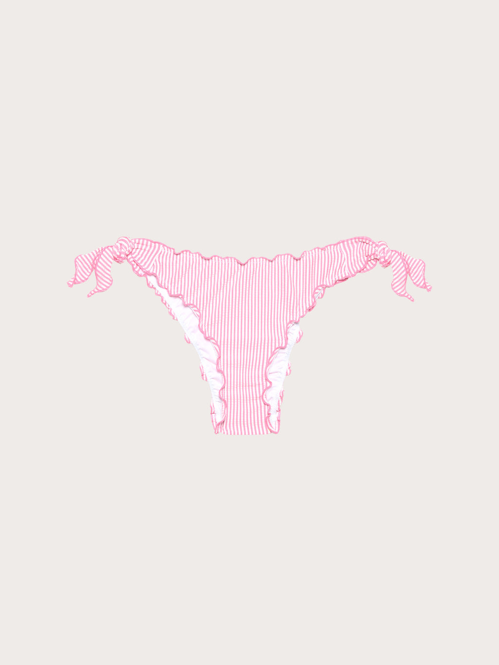 Seersucker - Mbathje bikini me lidhëse anësore për femra
