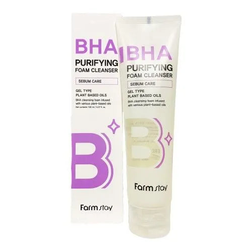 Farmstay BHA Purifying Foam Cleanser – shkumë pastruese me BHA për pore të pastra dhe lëkurë të freskët nga Bassko.