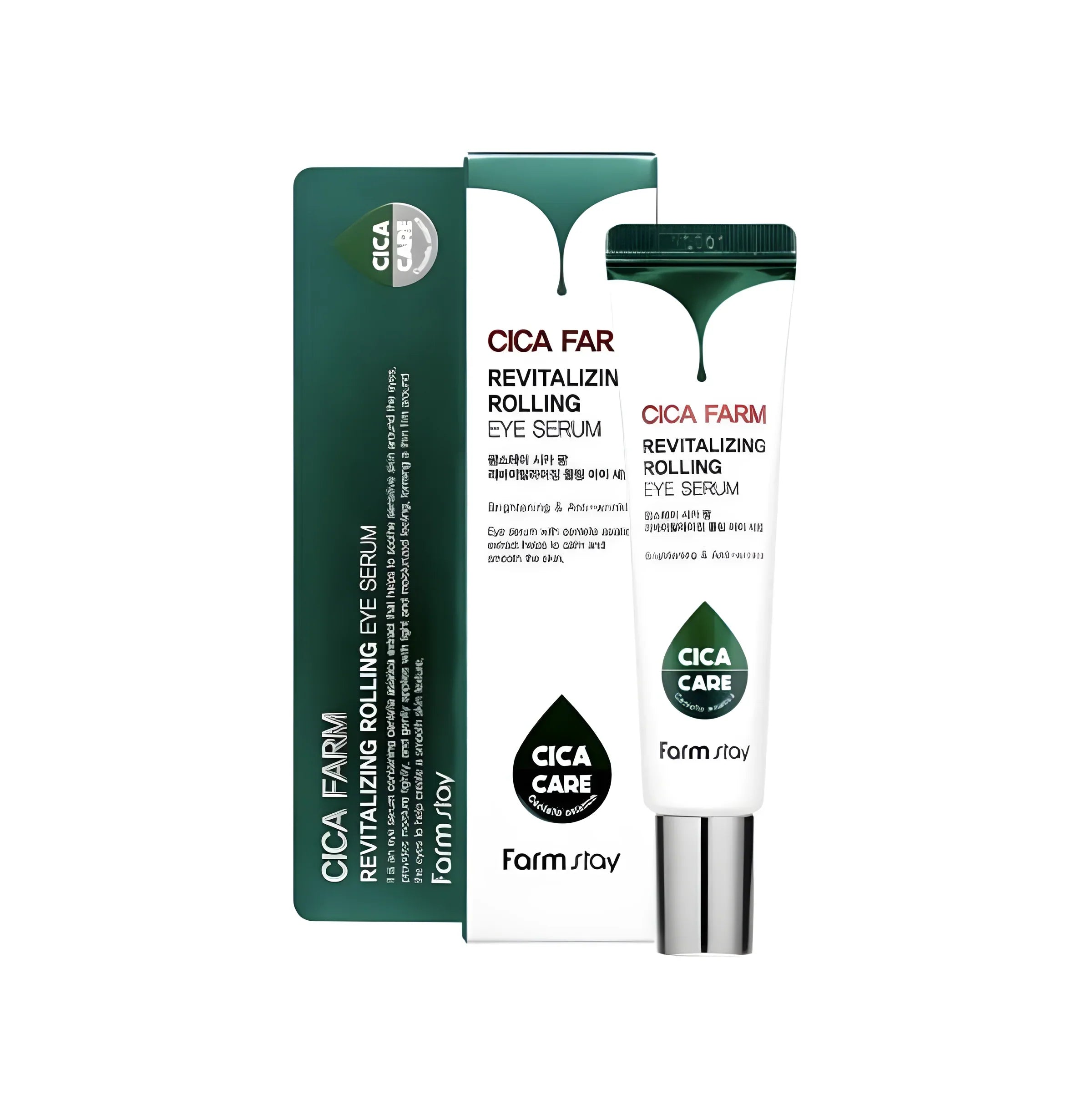 Serum për sy Farmstay Cica Farm Revitalizing Rolling nga BASSKO – qetëson, redukton shenjat e lodhjes dhe hidraton zonën rreth syve.