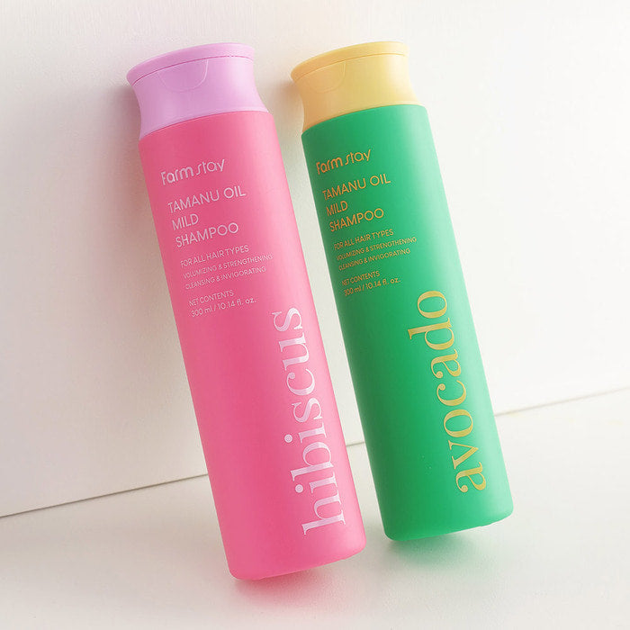 Farmstay Tamanu Oil Mild Shampoo Avocado & Hibiscus – shampo e butë ushqyese me vaj tamanu, avokado dhe hibiskus për flokë të shëndetshëm nga Bassko.