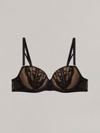 Padded balcony bra in different cup size - Black dream