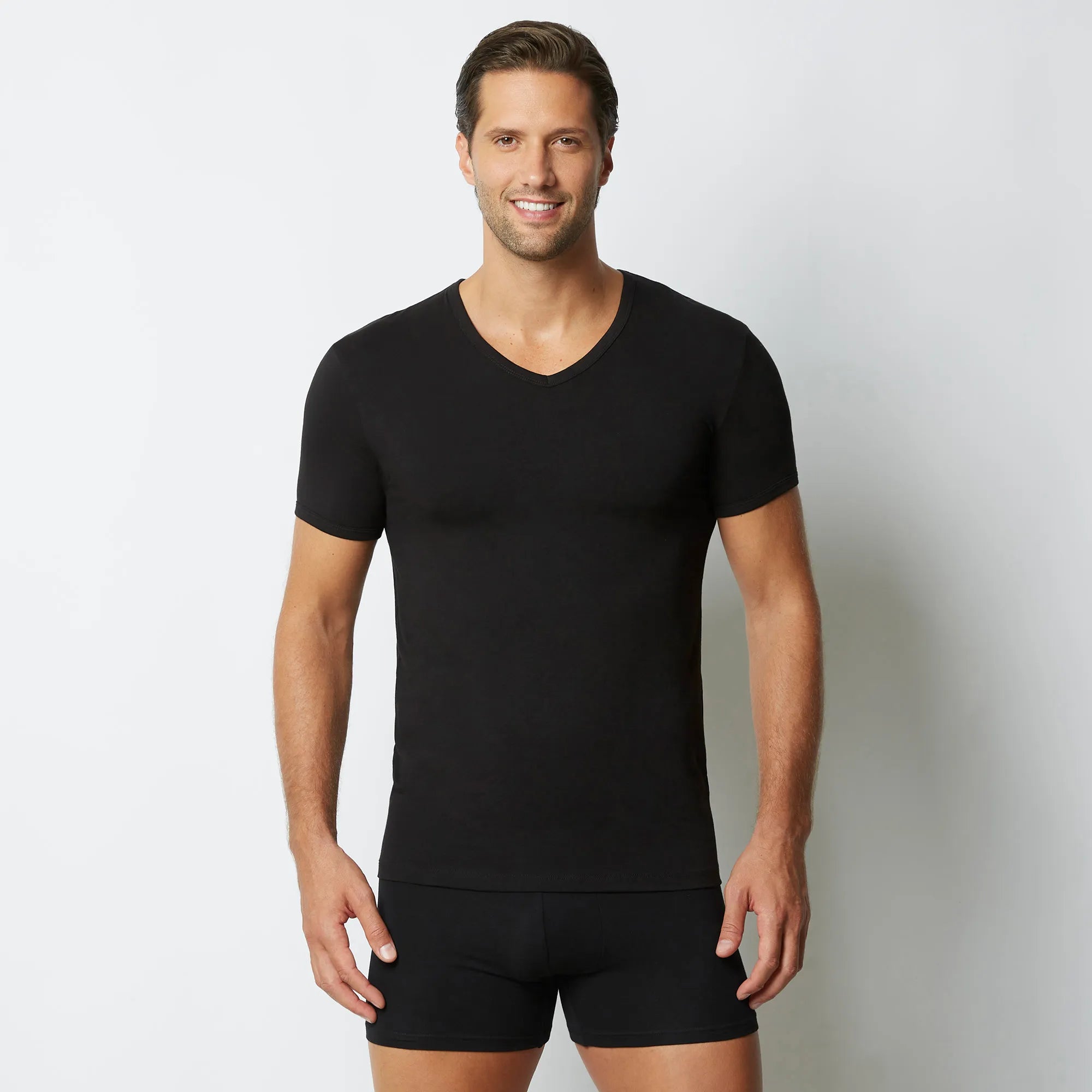 SIMPLY II - T-shirt me mëngë të shkurtra dhe jakë V