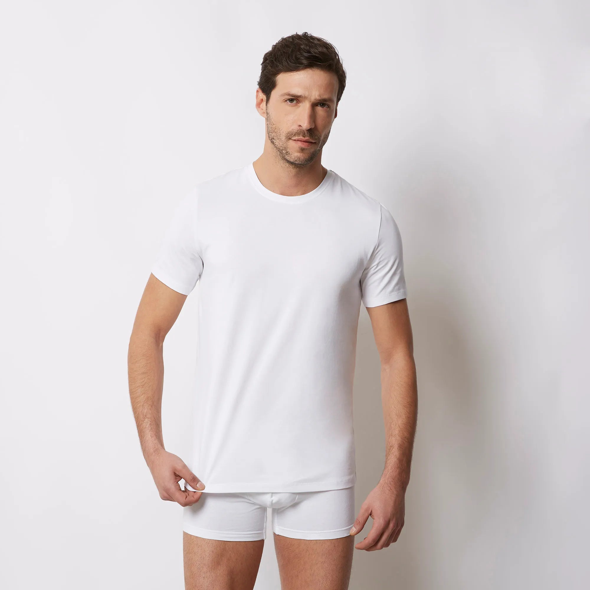 COTONE ANTIBATTERICO - T-shirt me mëngë të shkurtra dhe jakë të rrumbullakët