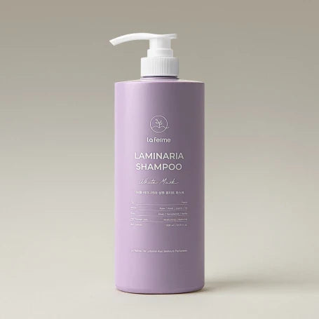 LaFerme Laminaria Shampoo 1000ml (Pear & Freesia, White Musk, Pine & Eucalyptus) – shampo rigjeneruese me aroma natyrale për flokë të fortë dhe të shëndetshëm nga Bassko.