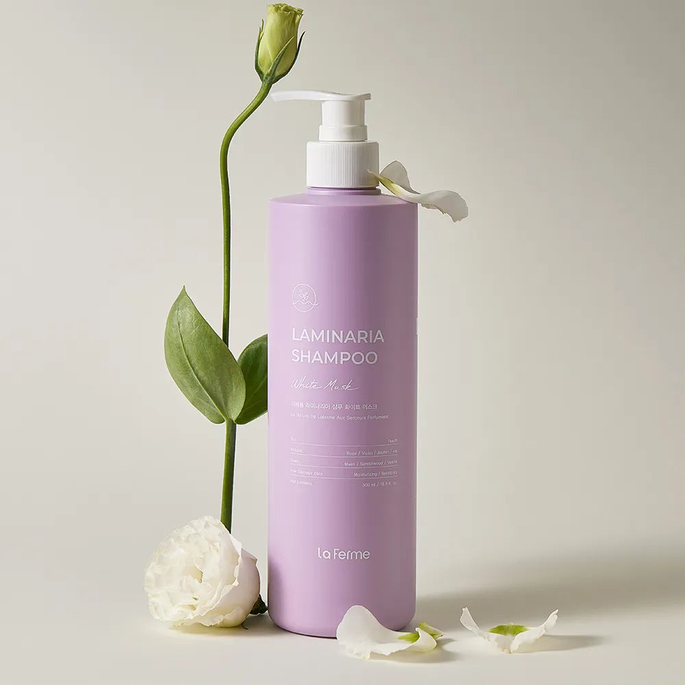 LaFerme Laminaria Shampoo 500ml (Pear & Freesia, White Musk, Pine & Eucalyptus) – shampo ushqyese me aroma natyrale për flokë të shëndetshëm nga Bassko.