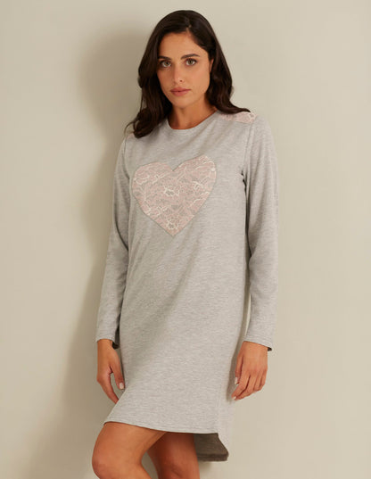 Long-sleeve nightshirt - Warm Lace