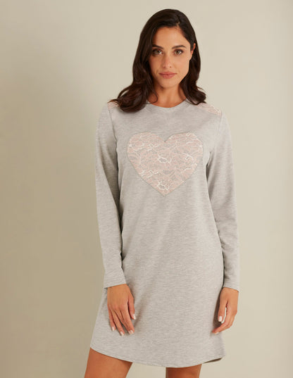 Long-sleeve nightshirt - Warm Lace