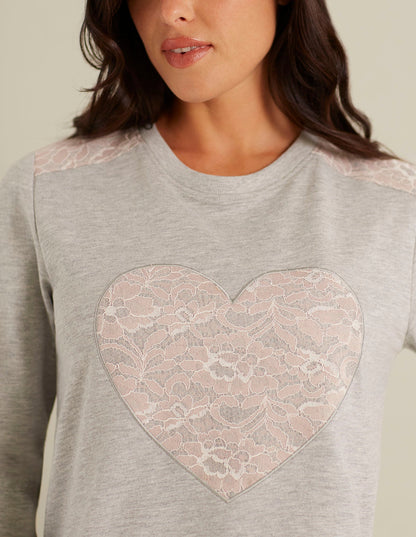 Long-sleeve nightshirt - Warm Lace