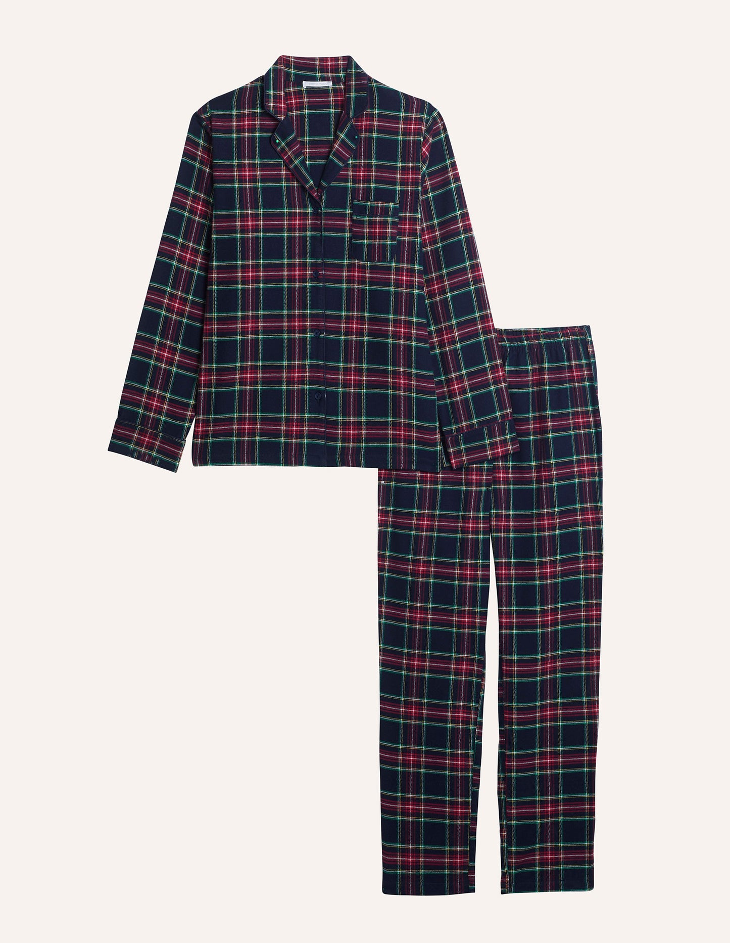 Tartan Family - Girl Long-Pyjamas with front opening