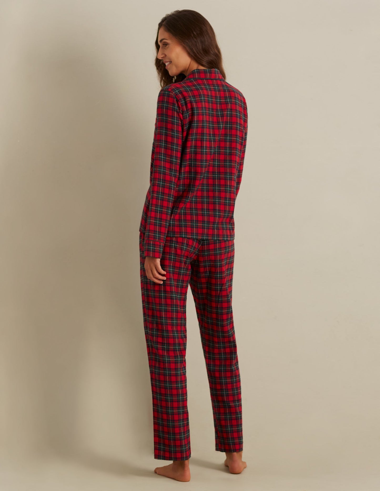 Long-Pyjamas with front opening - Tartan Family