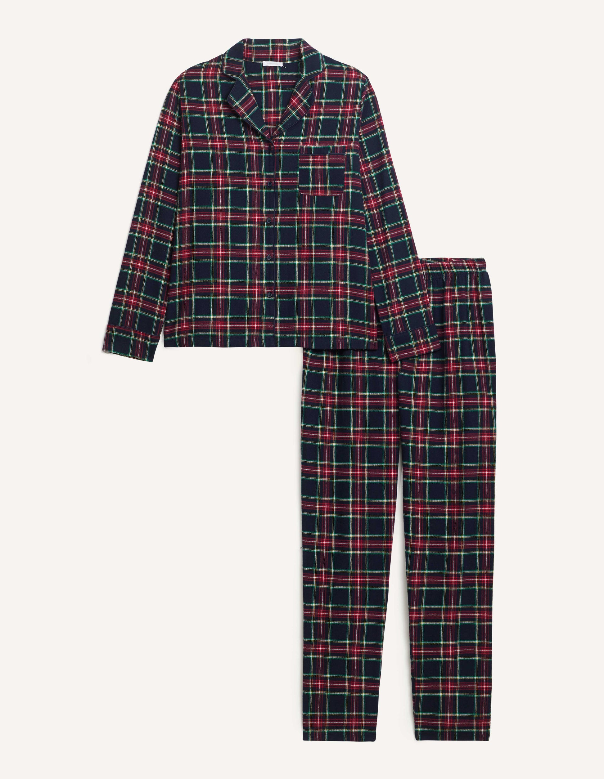 Tartan Family - Woman Long-Pyjamas with front opening