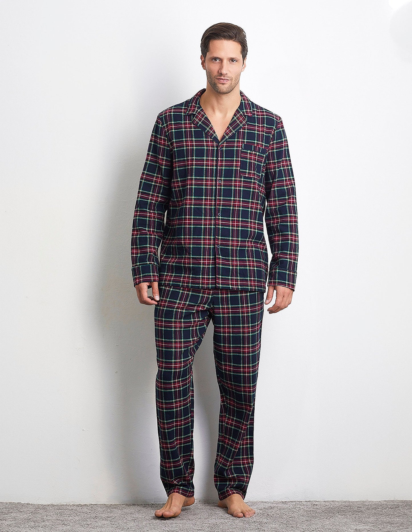 Tartan Family - Man Long-Pyjamas with front opening