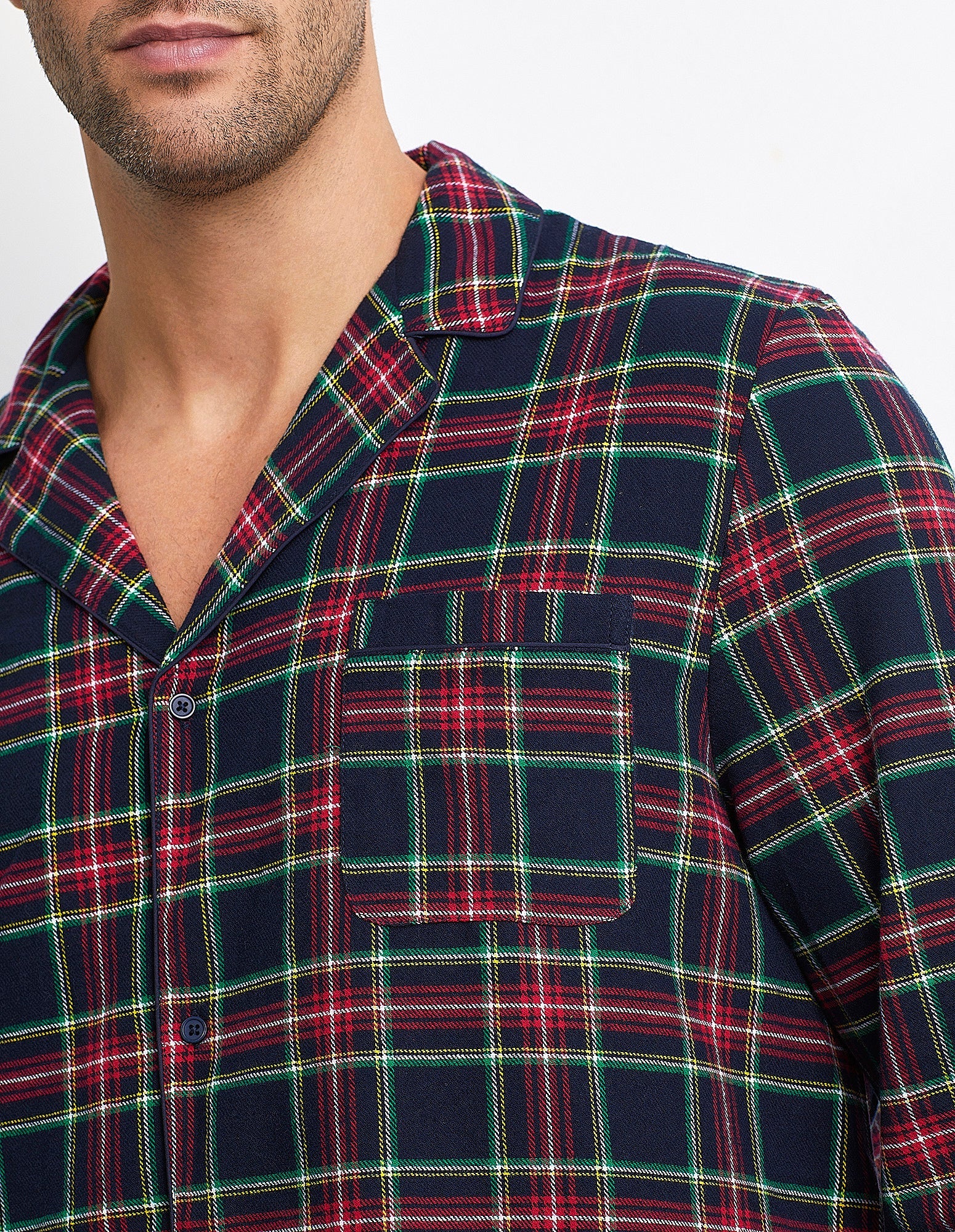 Tartan Family - Man Long-Pyjamas with front opening