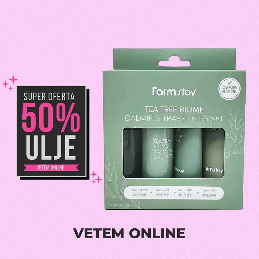 Farmstay - Tea Tree Biome Calming Travel Kit 4 (Toner, Emulsion, Low pH Cleanser, Cream)