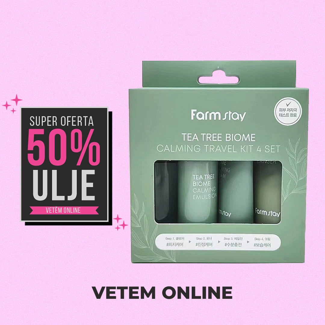 Farmstay - Tea Tree Biome Calming Travel Kit 4 (Toner, Emulsion, Low pH Cleanser, Cream)