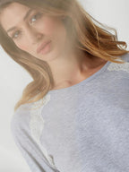 Rib /Lace - Bluzë me mëngë të gjata