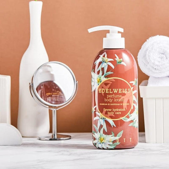 JIGOTT Edelweiss Perfume Body Lotion – Hydrating, Fast-Absorbing Body Lotion for Soft, Smooth Skin + Long-Lasting Clean Floral Scent