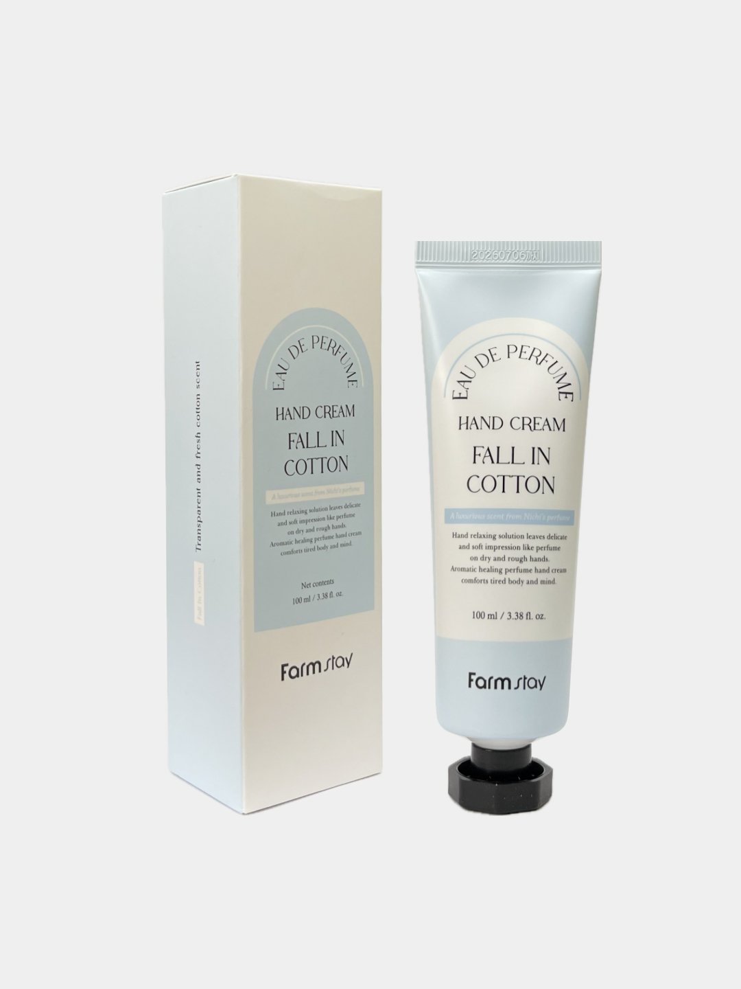 Farmstay Eau De Perfume Hand Cream Fall In Cotton – Softening Hand Cream for Smooth Hands with a Clean, Cozy “Cotton” Scent