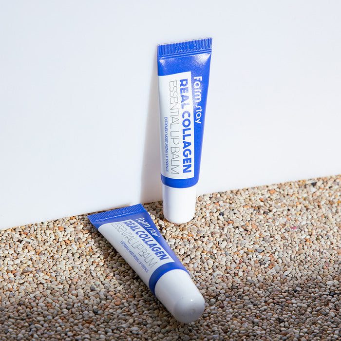Farmstay Real Collagen Essential Lip Balm – balsam buzësh ushqyes me kolagjen për hidratim dhe butësi afatgjatë nga Bassko.