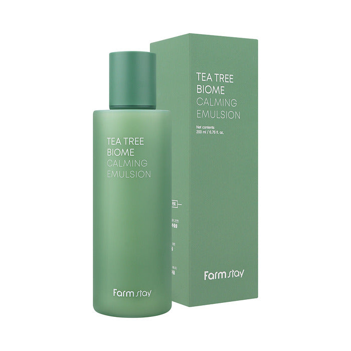 Farmstay Tea Tree Biome Calming Emulsion – Lightweight Moisturizing Emulsion for Calm, Balanced, Hydrated Skin (Sensitive, Oily & Acne-Prone Friendly)