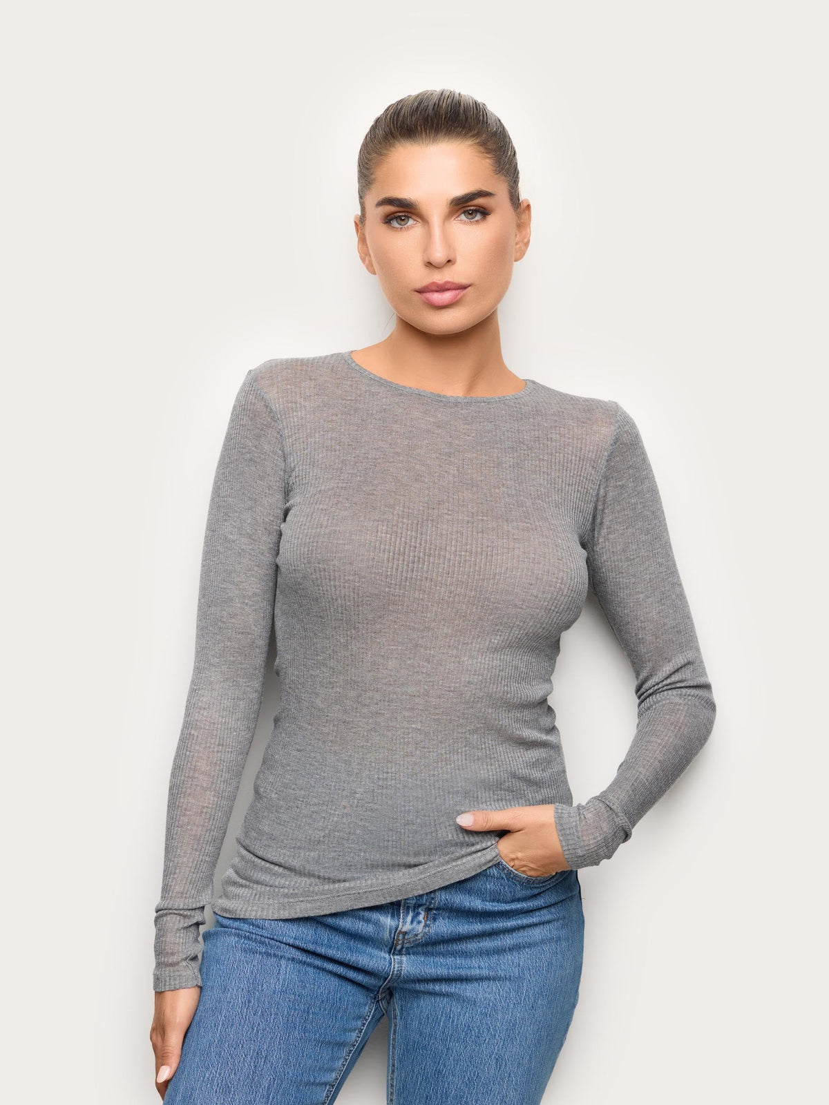 Light Cashmere Rib - Long-sleeve T-shirt