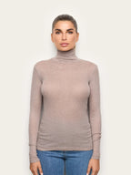 Light Cashmere Rib - Long-sleeve high neck T-shi