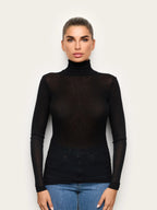 Light Cashmere Rib - Long-sleeve high neck T-shi