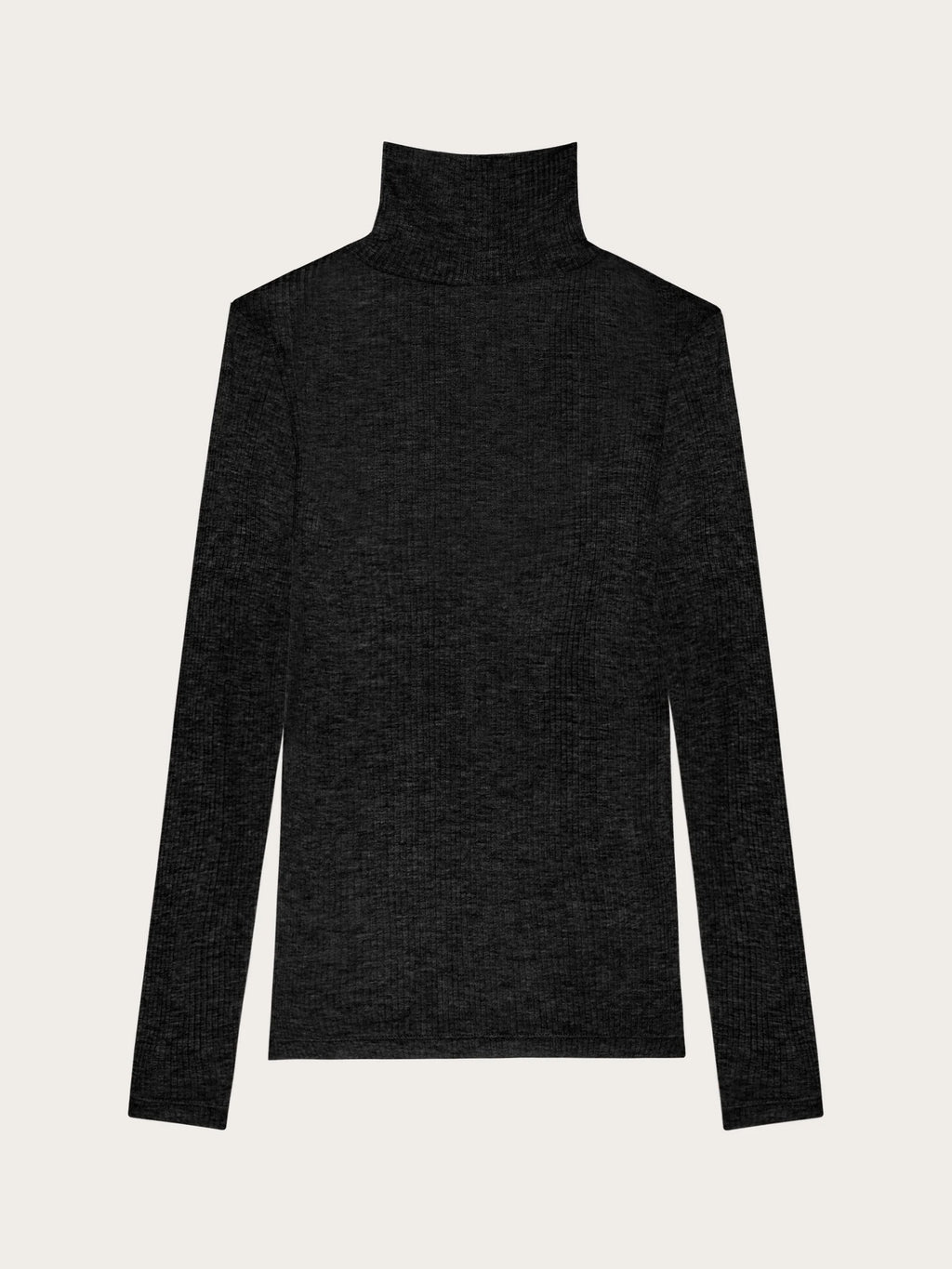 Light Cashmere Rib - Long-sleeve high neck T-shi