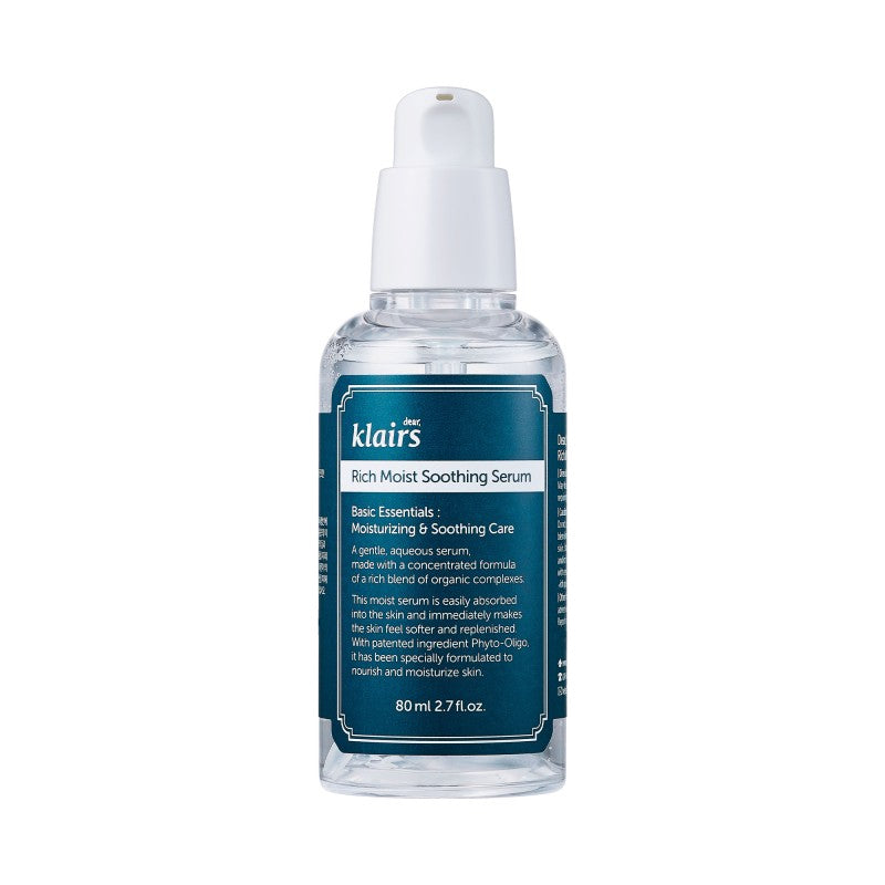 Dear, Klairs Rich Moist Soothing Serum nga BASSKO për qetësim dhe hidratim të thellë të lëkurës