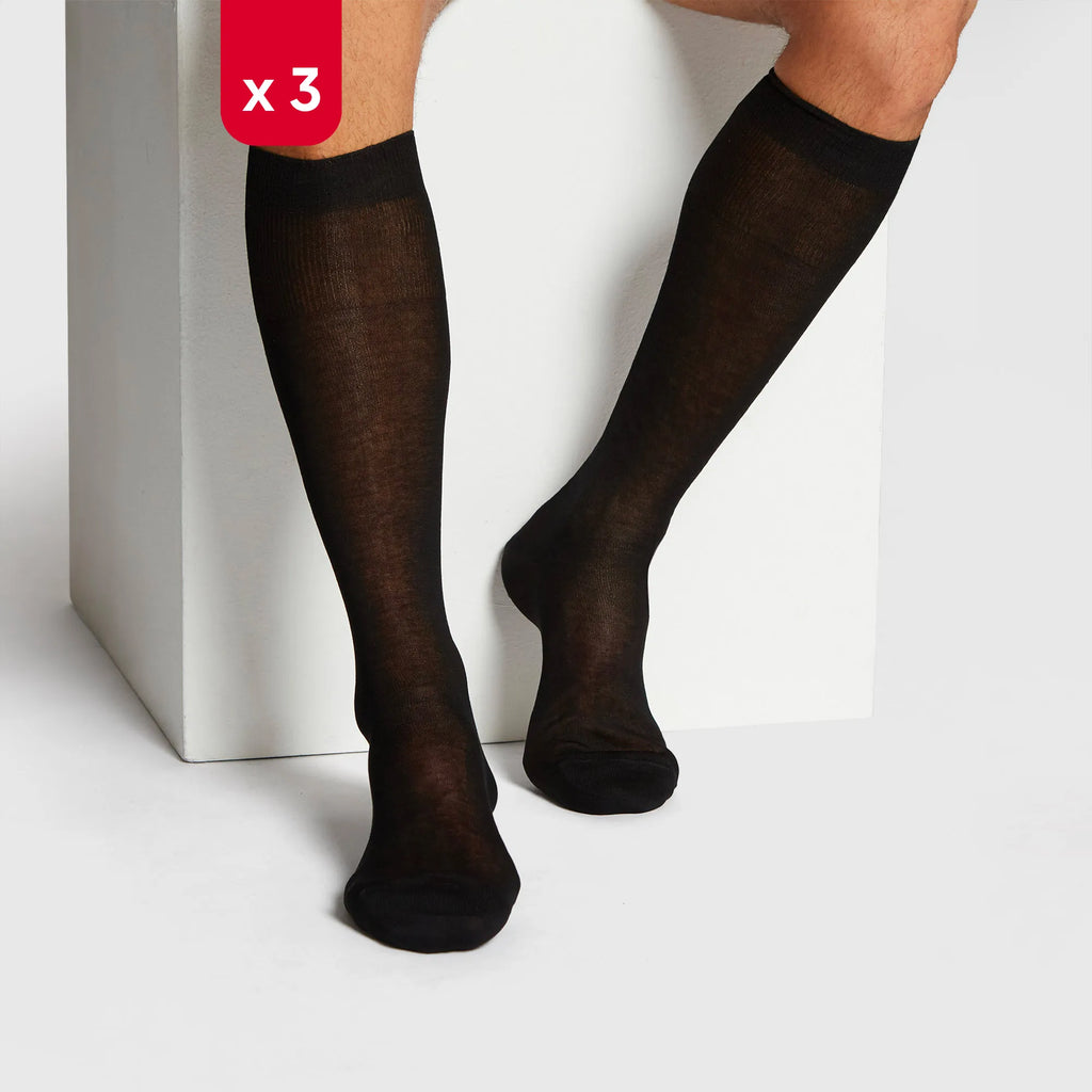 CALZE COTONE STRETCH - Set me 3 palë çorape të gjata