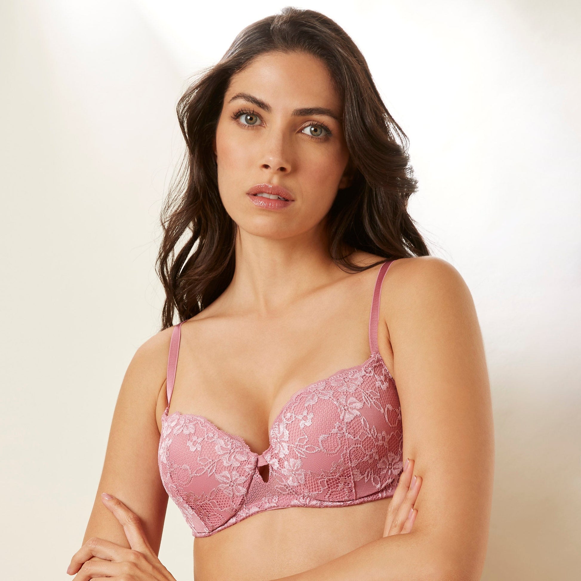 Padded balcony bra in different cup size - Primula color